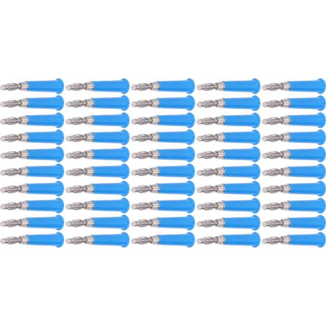 50 Bananenstecker-Steckverbinder, Laternenform, ABS-Zinklegierung, Lötanschluss, Lautsprecher-Bananenstecker, 4 mm, blau, Packung (1/5)