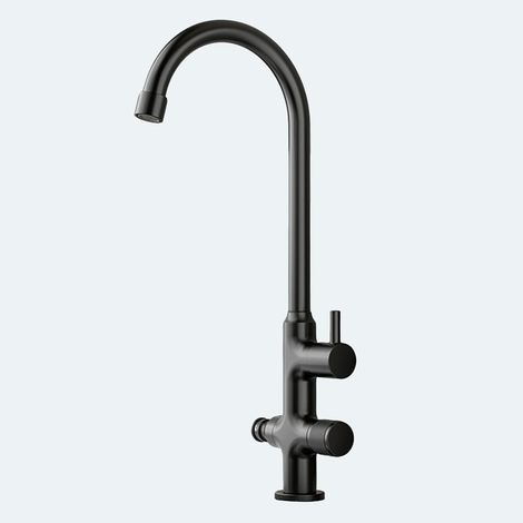 Robinet lave-linge, noir, eau froide, pour lavage domestique (1/5)