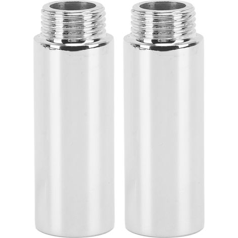 Extension de bras de douche en acier inoxydable, tuyau de tête chromé pour salle de bain, 6.1cm/2,4 pouces, 2 pièces