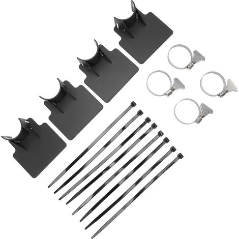 Lot de 4 supports de tuyau de piscine noirs, version haut de gamme pour flexible de piscine (1/5)