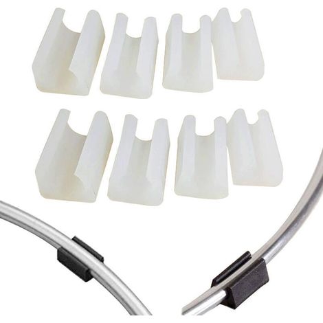 Embouts de protection ronds pour pieds de chaise, table, fauteuil, fauteuil, meubles, en plastique blanc, forme en U, diamètre 14 mm, lot de 20 (1/5)