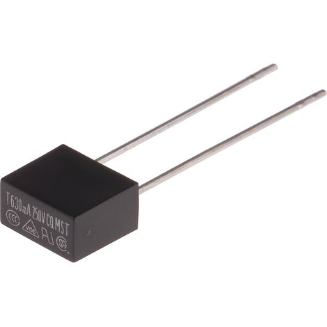 Fusible non réarmable filaire RS PRO, Sortie Radiale, 630mA, type T 250V (1/2)