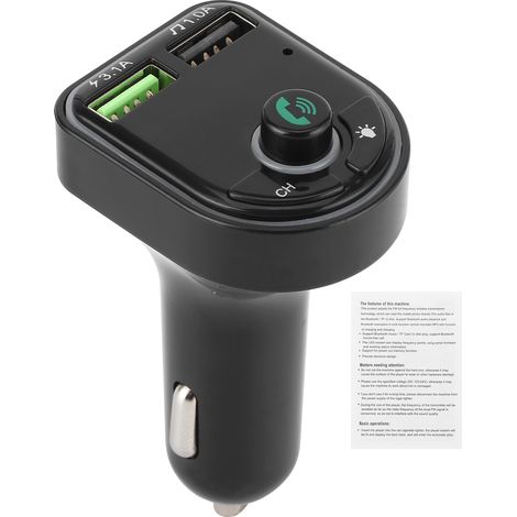 Adaptateur Bluetooth Voiture Universel,Récepteur MP3 USB Sans Fil,Lecteur Musique avec Lumière Colorée,Charge Rapide pour Téléphone (1/5)