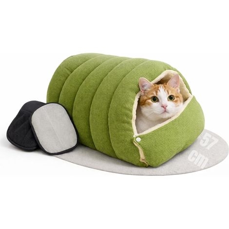 1 Panier Chat 2 En 1, Grotte Douillette Lavable, Niche Petit Chien Pliable, Couchage Hiver Intérieur (1/5)
