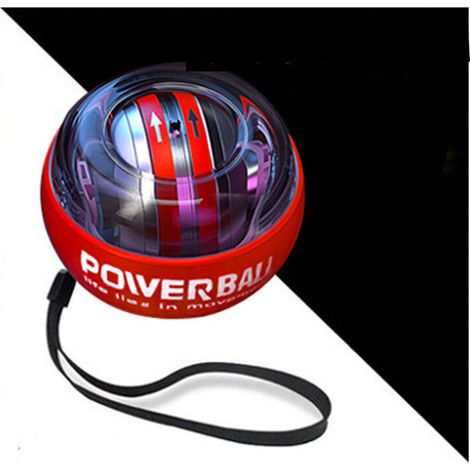 Powerball Autostart Collection - Appareil d'exercice pour la Préhension et Les Avant-Bras, Renforce Les Muscles des Avant-Bras, Rééducation Douleur au Poignet, Fractures du Poignet(Platinum Red No Li (1/5)