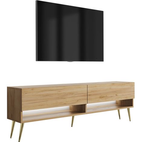 Meuble vasque, Blanc, 60 × 57 × 46 cm, poignée dorée, sans plan de travail (1/5)