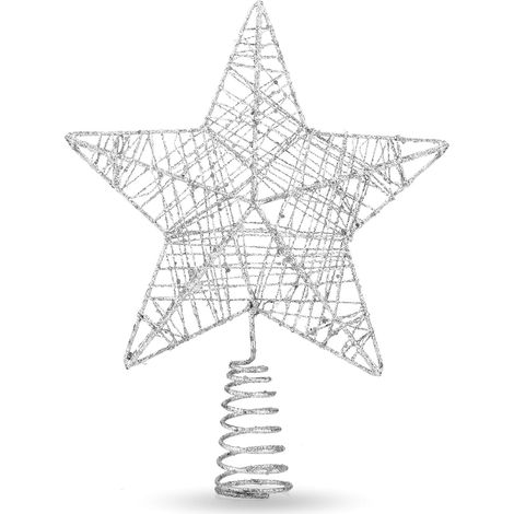 Étoile de Noël - Pointe pour Sapin Argentée (1/5)