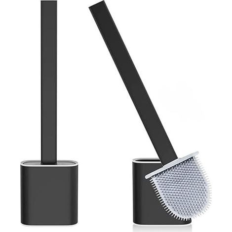 Toilet Brush Toilet Brush, Silicone Toilet Brush Quick Dry Antibacterial Silicone Toilet Brush, Long Handle Toilet Brush