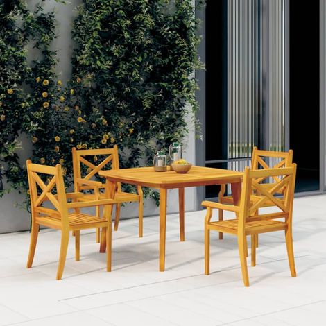 Table de jardin,Table meuble de Balcon,Table d'extérieur 110x110x75 cm Bois d'acacia solide -84359 (1/5)