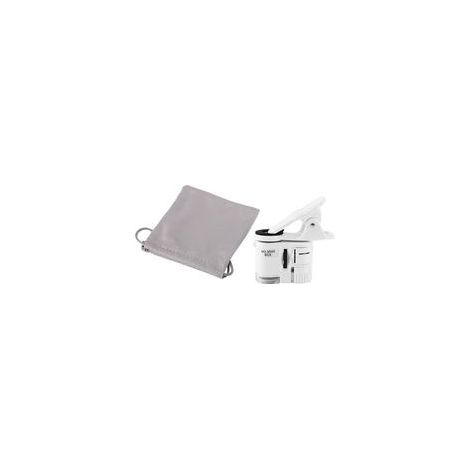 Microscopio de aumento LED con clip, mini clip para teléfono Gagizing Gerning, enfoque ajustable 9595W 60X para detección de billetes