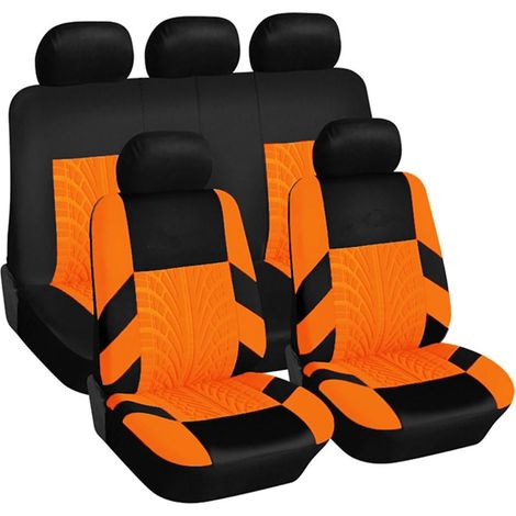 Housses Siège Auto - 5 Pièces - Tissu Résistant - Protection Intégrale - Pour Renault Clio Tous Modèles - Jaune (1/5)