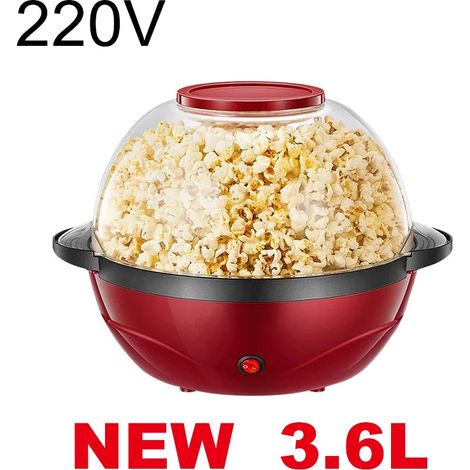 Machine à pop-corn électrique (rouge) 850 W, machine à pop-corn chaude automatique (1/5)