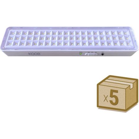 Pack 5 x Luz de emergencia Led EMERLUX F415B, No permanente, Blanco frío (1/4)