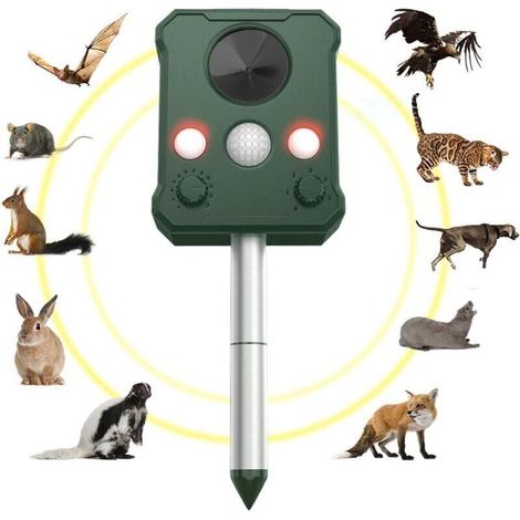 YMYNY Solar Ultrasonic Repeller, Solar Mole Repeller for Animals, Solar Repeller, IP65, Ultrasonic Repeller, Ultrasonic Animal Repeller for Garden, Anti Mouse Anti Animal (1/4)