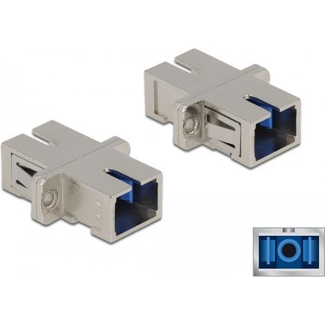 Delock Acoplador de Fibra Ãptica SC Simplex hembra a SC Simplex hembra Monomodo metal