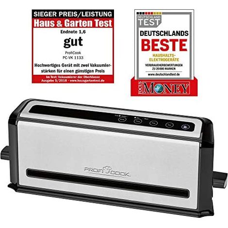 Sigillatrice sottovuoto ProfiCook PC-VK 1133 in acciaio inox/nero (1/5)