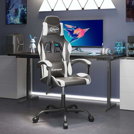 vidaXL Chaise de jeu Noir et blanc Similicuir (1/5)