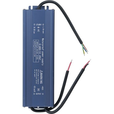 Alimentation LED étanche IP67, transformateur adaptateur secteur 180-240 V CA vers 12 V CC, 400 W, tension de sortie constante, pour ruban LED, caisson lumineux extérieur, enseigne. (1/5)