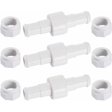Accessoire pour robot de piscine,D20 Lot de 3 Raccords Rotatifs pour Tuyau D'arrosage avec 6 Embouts D15 Compatibles avec Zodiac Polaris 180 280 380 Robot Nettoyeur Piscine (1/5)