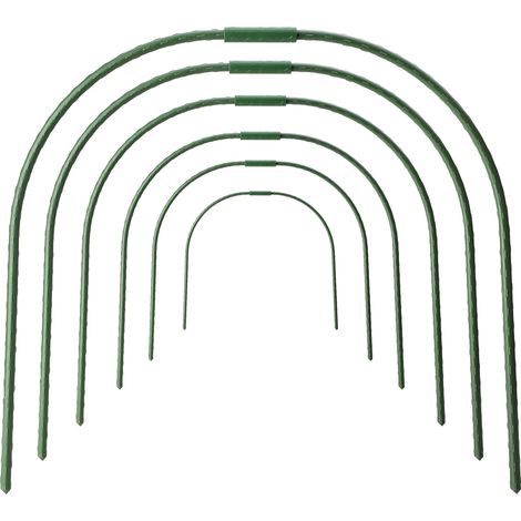 Arcos de invernadero para bancales en hileras – túneles de propagación con soportes de tubo de acero en forma de U recubiertos de plástico – 6 arcos, 50 cm de alto, 48 cm de ancho (1/5)