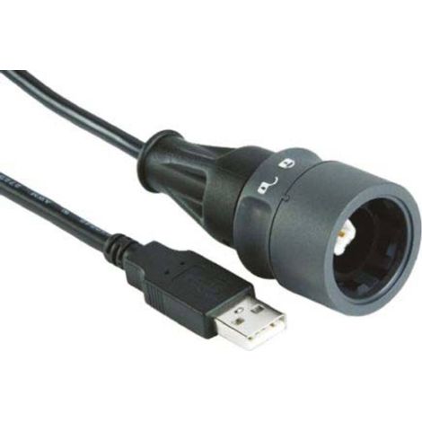 Cavo USB PXP6040/B/2M00 USB tipo B (bloccabile) su tipo A PXP6040/B/2M00 Bulgin Contenuto: 1 pz. (1/3)