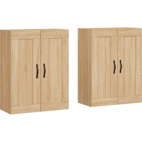 Armarios de pared 2 uds madera de ingeniería roble Sonoma vidaXL (1/5)