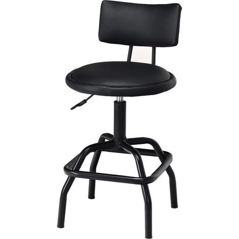 COSTWAY Taburete de Bar Giratorio/Silla de Bar Moderna en Piel PU con Altura Regulable/Asiento Giratorio a 360°, Respaldo Acolchado (1/5)