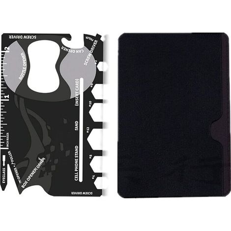 Multi Tool,18 en 1 Carte Multifonction Porte-outil en Acier inoxydable Multi-outils Outils de Poche Gadget Ouvre-bouteilles Hommes Camping en Plein Air Accessoires de Bricolage (1/4)