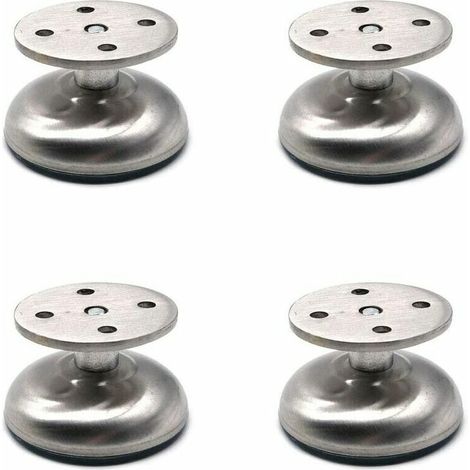 Lot de 4 pieds de meubles réglables de 3,8 cm de long, extra épais, fabriqués en acier inoxydable, très résistants, pour meuble de salle de bain (1/5)