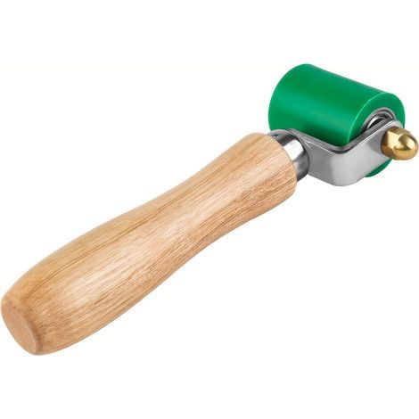 Rouleau de couture en silicone avec poignée en bois pour applications de soudure à haute température, pour membranes en PVC (vert) (1/5)