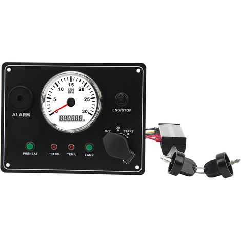 Panneau de tachymètre multifonction 3000 tr/min, alarme de pression d'huile et de température d'eau, manomètre moteur 12 V (1/5)