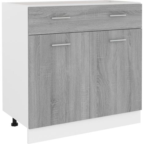 Drawer Bottom Cabinet Lyon Grey Sonoma 80x46x81.5 cm Engineered Wood vidaXL