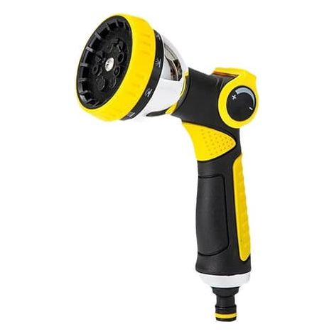 Arroseur automatique de jardin/terrasse à 10 fonctions, revêtement en caoutchouc, jaune (1/5)