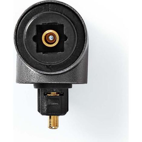 Adaptador toslink toslink mujer toslink hombre en angulo de 90 aluminio gris con metal 1 pc caja