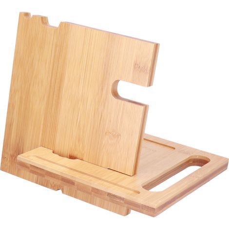 Multifunktionale Handyhalterung aus Holz mit integriertem Portemonnaie und Aufbewahrungsbox für Zuhause, Büro oder Wohnzimmer (1/5)