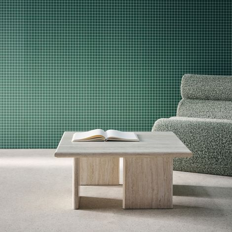 Table basse carré effet travertin 80 x 80cm (1/5)