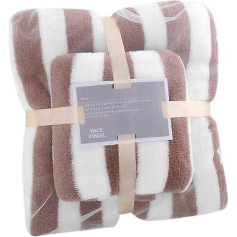 Ensemble de serviettes de bain, serviettes de bain absorbantes en velours corail pour adultes, visage E-- (1/5)