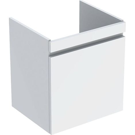 Mueble bajo lavabo Geberit Renova Plan, con un cajón y un cajón inglés: Ancho 52,6cm, Alto 58,6cm, Fondo 43,8cm, Blanco / Lacado brillante