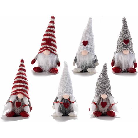 Set 6 Statuine Babbo e Mamma Natale Addobbi Natalizi per la Casa Idea Regalo Natale (1/3)