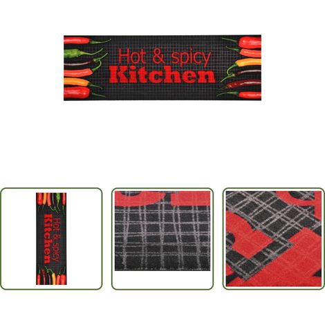 Tapis anti-dérapant - Tapis de cuisine lavable Hot & Spicy 60x300 cm (1/5)