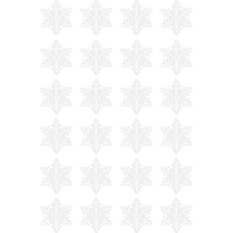 24 Stück 5,5 cm große Weihnachtsschneeflocken-Hängeornamente für Zuhause, Partys und Weihnachtsbaumdekoration (1/5)