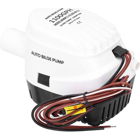Pompe bulbaire submersible automatique 12 V 1100 GPH avec interrupteur à flotteur intégré haute efficacité (1/5)
