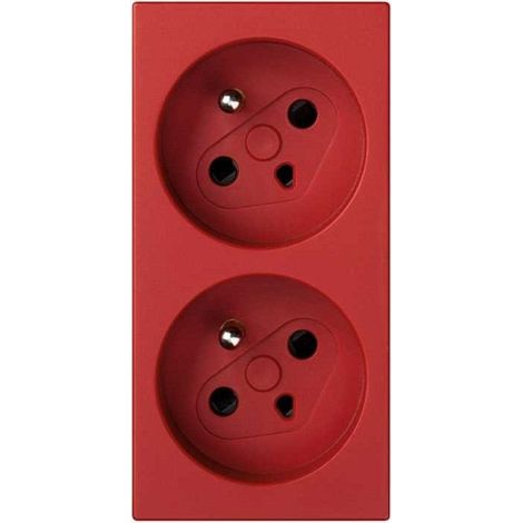 Toma de datos doble Simon Connect S500 con/sin 16A con llaves, sin señalización, tipo tornillo, roja 50000459-037