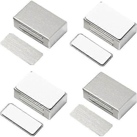 Verrou magnétique autocollant Jiayi, lot de 4, ferme-porte magnétique robuste en acier inoxydable pour cuisine (1/5)