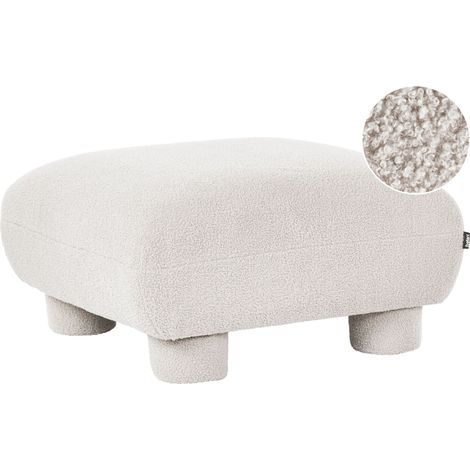 Ottoman Off White Boucle Modular Single Low Profile Footrest MJALBI (1/5)
