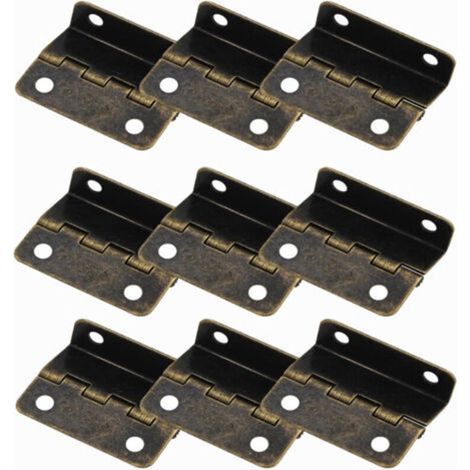 9 Halbaufliegende Scharniere, versetzte Tür- und Schrankscharniere, halbverdeckte Retro-Dreifachbeschläge [Bronze]