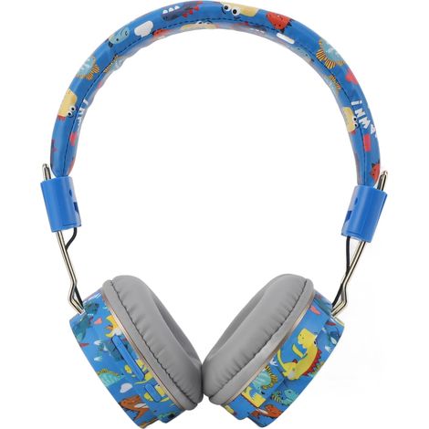Écouteurs sans fil Bluetooth pliables et portables en forme de dinosaure bleu mignon, parfaits pour la musique et les jeux. (1/5)