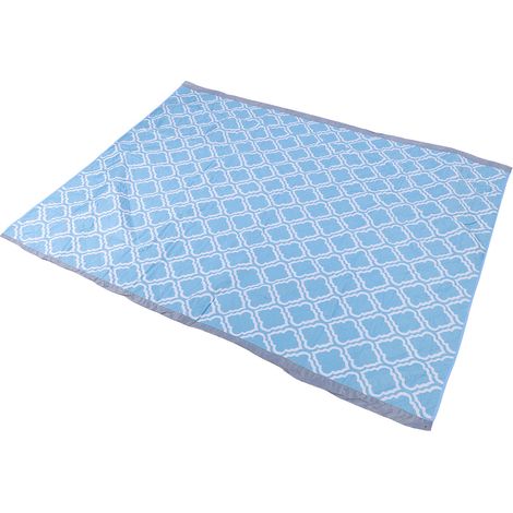 Tapis de Pique-nique - [Marque] - Modèle Blue Check - Imperméable, Lavable en Machine, Grand Format 190x150cm (1/4)