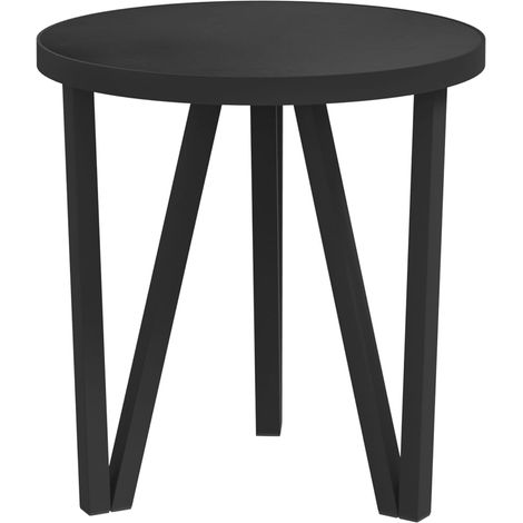 Table d'appoint support de plante ø35 cm MDF noir et acier DEC032588 (1/4)
