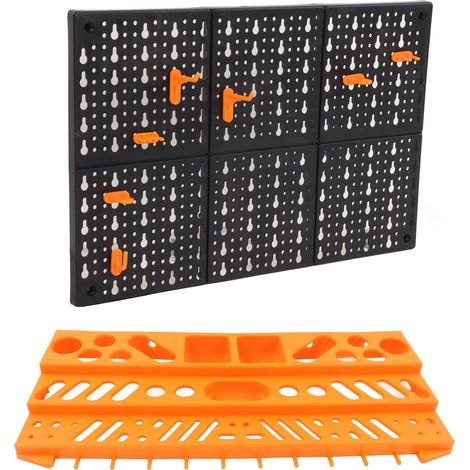 Panneau perforé mural multifonctionnel en ABS, capacité de charge de 15 kg, système de rangement d'outils pour pièces (1/5)